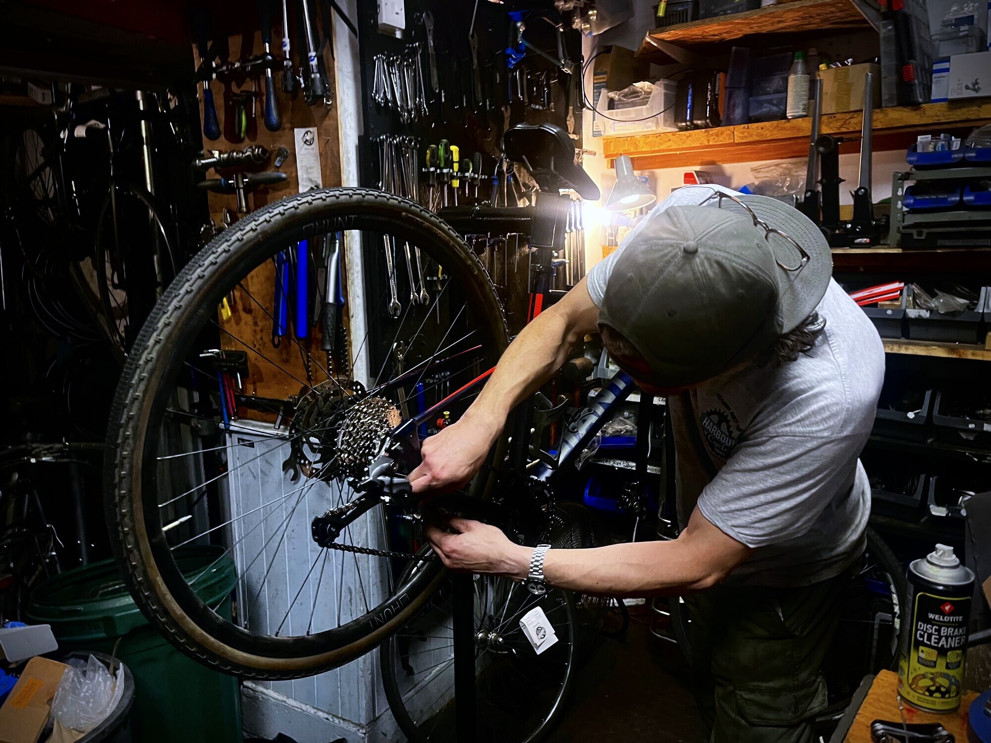 Mid-service at Brixton Cycles