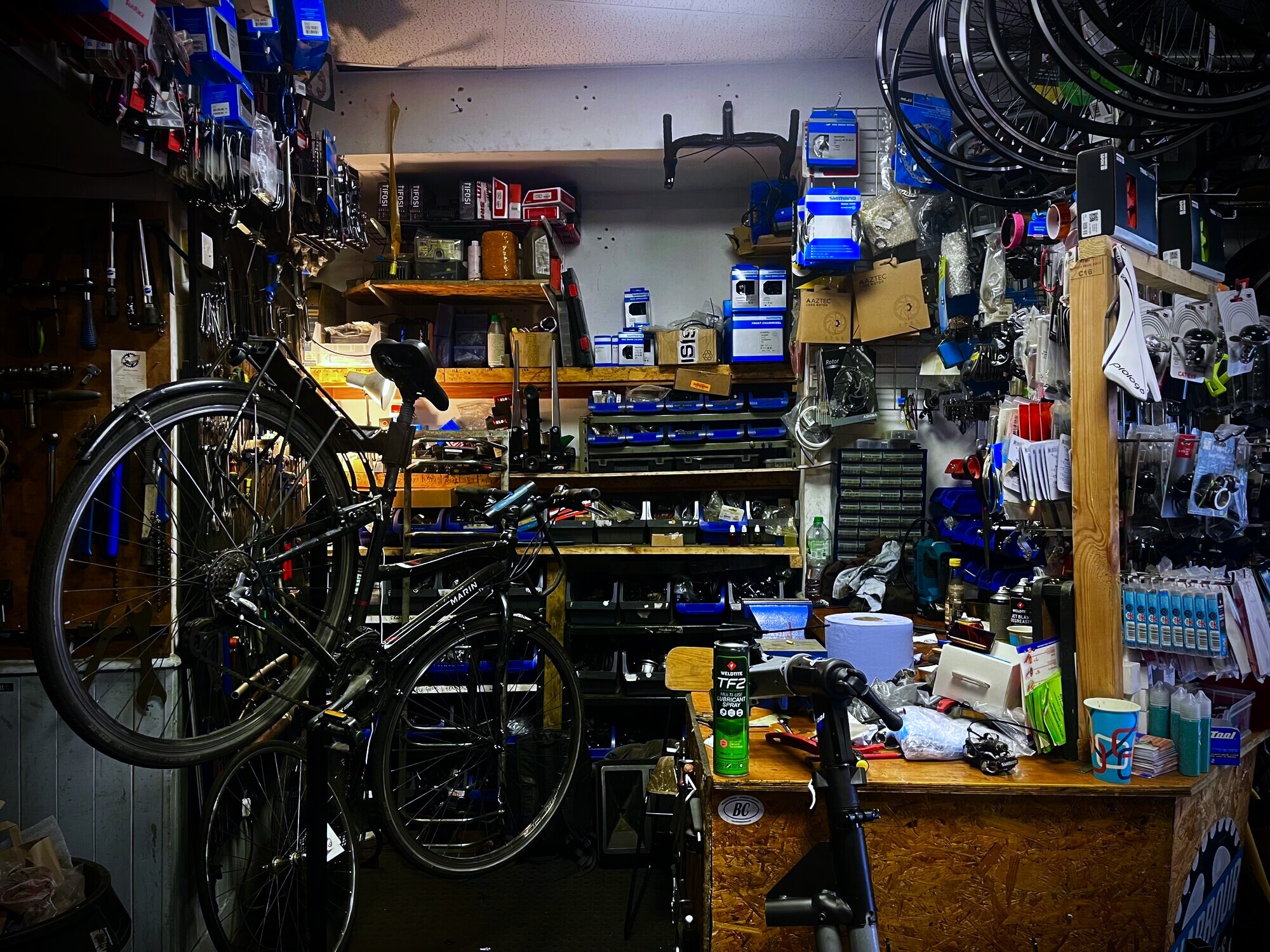 On the workshop stand at Brixton Cycles